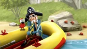 Der Piratenopa hat keine Lust mehr Kapitän zu sein und setzt sich zur Ruhe.