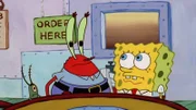 L-R: Plankton, Mr. Krabs, SpongeBob