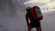 Mountain rescuer in action