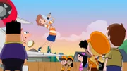 PHINEAS AND FERB - "Summer Belongs to You" - A one-hour episode entitled "Summer Belongs to You" premieres MONDAY, AUGUST 2 (8:00 p.m., ET/PT) on Disney XD and Friday, August 6 on Disney Channel.  As the story goes, it's the summer solstice and because it's the longest day of the year, stepbrothers Phineas and Ferb decide to travel around the world in one day.  But not everyone believes they can actually achieve what they've set out to do, leading them to get some encouraging words, in the form of a duet, from Clay Aiken and Chaka Khan.  Meanwhile, Dr. Doofenshmirtz takes a father-daughter trip to Tokyo with Vanessa. (DISNEY XD) PHINEAS, CLAY AIKEN, FIRESIDE GIRLS, ISABELLA