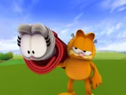 Nermal geht Garfield gehörig auf die Nerven. Darum schmeißt er ihn in die Mülltonne.