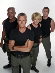 Colonel Jack O´Neill (Richard Dean Anderson), Teal´C (Christopher Judge), Samantha Carter (Amanda Tapping), Daniel Jackson (Michael Shanks).