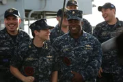 SAN DIEGO, CA - LCDR Chris Kennedy and LCDR Cee Harris on board the USS Lake Erie (Photo Credit: Asylum Entertainment/Gigi D'Amore)