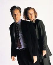 (Left to right) David Duchovny and Gillian Anderson star in year six of The X-Files.