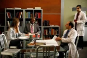 HOUSE -- "Birthmarks" Episode 504 -- Pictured: (l-r) Olivia Wilde as Dr. Remy Hadley/Thirteen, Omar Epps as Dr. Eric Foreman, Peter Jacobson as Dr. Chris Taub, Kal Penn as Dr. Lawrence Kutner -- NBC Photo: Isabella Vosmikova