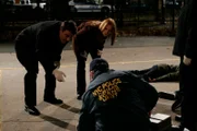 -- "Senseless" Episode 7010 -- Pictured: (l-r) Chris Noth as Detective Mike Logan, Alicia Witt as Detective Nola FalacciUSA Network Photo: Will Hart