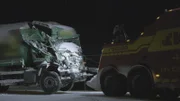 Norway - A tow truck with a truck involved in an accident.