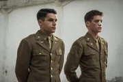 Catch 22 -- Episode 1 - Young American flyers arrive in war and discover that the bureaucracy is more deadly than the enemy. Yossarian (Christopher Abbott) and Clevinger (Pico Alexander), shown. (Photo by: Philippe Antonello/Hulu)