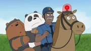 Grizzly Bear (l.), Panda Bear (2.v.l.), Officer Murphy (2.v.r.)
