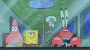 L-R: Patrick, SpongeBob, Squidward, Mr. Krabs