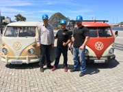 L-R: Michael Manousakis, Marcelo (Bus-Seller) and Volker Stein with VW Bullis