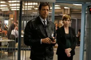 -- "Major Case" Episode 8014 -- Pictured: (l-r) Jeff Goldblum as Detective Zach Nichols, Julianne Nicholson as Detective Megan Wheeler -- USA Network Photo: Will Hart