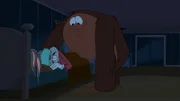 Alleine zu schlafen macht Bigfoot Angst. Deshalb klettert der Riese in Bugs Bunnys Bett.