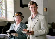Julia McKenzie (Miss Jane Marple), Benedict Cumberbatch (Luke Fitzwilliam).
