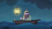 Grace muss ihrem Vater, der mit einem Boot neues Lampenöl besorgt, den Weg heim leuchten.