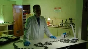 Medical examiner examining chains