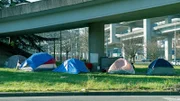 Homeless people camp.