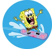 Selbst auf dem Surfbrett macht SpongeBob eine gute Figur.