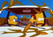 Bart (r.), Milhouse, Nelson und Martin wollen zusammen nach Knoxville fahren, um dort das alte Weltausstellungsgelände zu besichtigen.