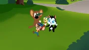 v.li.: Hippety Hopper, Sniffles, Eggbert, Looney Cat Kid
