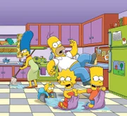 (25. Staffel) - Die Simpsons sind eine nicht alltägliche Familie: Maggie (2.v.l.), Marge (l.), Lisa (2.v.r.), Homer (M.) und Bart (r.) ...