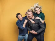 Von links: Moderator Sebastian Meinberg, Redakteur Marc Seibold und Moderatorin Ariane Alter.