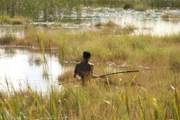 The male cast member hunting in the water in Namibia.