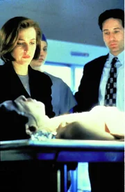 L-R: Scully (Gillian Anderson), Mulder (David Duchovny)