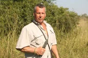 Joe holding a knife in Namibia.