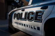 Brownsville, Texas, USA: A Brownsville police vehicle reporting to a call.