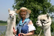 Im Süden von Duisburg züchtet Elisabeth Nieskens Lamas und Alpakas. Die Kamelarten aus Südamerika wirken am Niederrhein etwas fremd, doch die Tiere genießen das Bad am Flussufer.