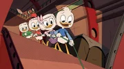 L-R: Louie Duck, Huey Duck, Webby Vanderquack, Dewey Duck