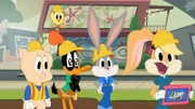 v.li.: Porky Pig, Tweety, Daffy Duck, Bugs Bunny, Lola Bunny