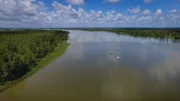 SEARCH INC head out on the Mobile River, Alabama, to find the wreck of America's last slave ship, the Clotilda. (National Geographic/Daniel Fiore)