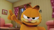 Garfield trägt das Hundehalsband.