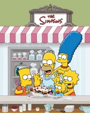 Die Simpsons, l-r: Bart, Homer, Maggie, Marge, Lisa