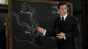 Detective Murdoch (Yannick Bisson) präsentiert einen Zeitplan für den Mord.