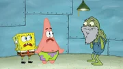 L-R: SpongeBob, Patrick, Old Man Jenkins Jr.