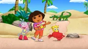 v.li.: Boots, Dora, Baby Bongo, King Crab