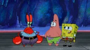 L-R: Mr. Krabs, Patrick, SpongeBob