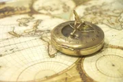 Weltkarte, Kompass, Antik