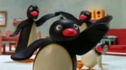 Guetnachtgschichtli Pingu Staffel 6 Folge 25 Pingu – Musik, Musik, Musik Pingu und seine Familie am Tanzen.  Copyright: SRF/Joker Inc., d.b.a., The Pygos Group