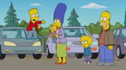 (v.l.n.r.) Bart; Maggie; Marge; Lisa; Homer