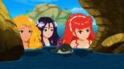 Emma, Cleo und Rikki (v.l.n.r.) bei ihren Nachforschungen nach den verschwundenen Clownsfischen.