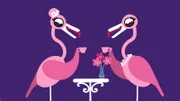 Guetnachtgschichtli Animanimals − De Flamingo Staffel 1  Folge 15 Zwei elegante Flamingos haben ein nettes Kaffeekränzchen. 2023  Copyright: SRF/Meta Media Entertainment
