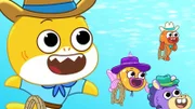 v.li.: Baby Shark, Goldie, Chucks, William (oben)