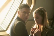 (l-r): Anson Mount as Captain Pike; Melissa George as Vina of the CBS All Access series STAR TREK: DISCOVERY. Photo Cr: Michael Gibson/CBS