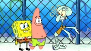 L-R: SpongeBob, Patrick, Squidward