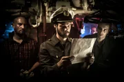 REENACTMENT - Oberleutnant zur See Bertelsmann and crew on U-653 (Dramatic Recreation) L-R: Wolfgang Orth, Philip Janke, Christian Kšllmann.