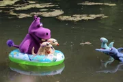 Jan & Henry untersuchen mit Freunden einen Fluss.